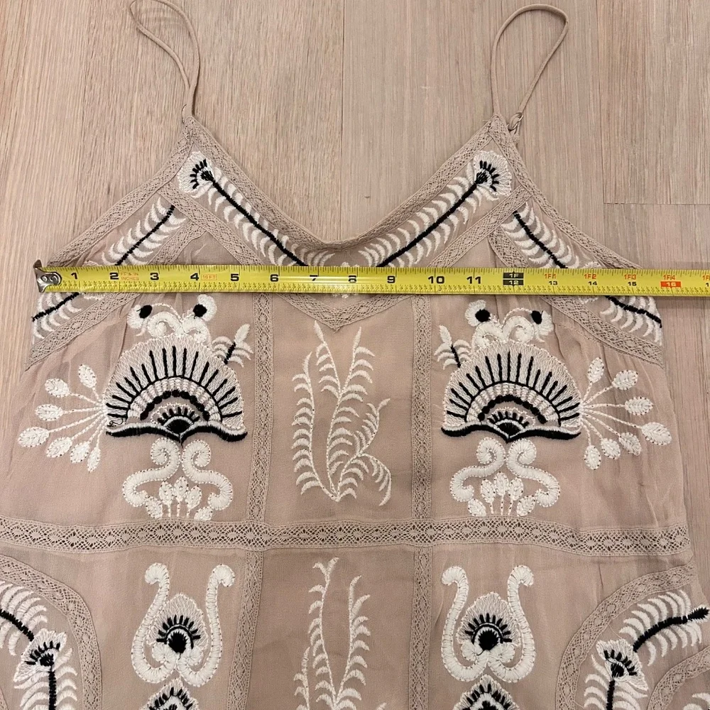 Anthropologie Maeve Embroidered Sleeveless Midi Slip Dress XS - *FREE* Shipping - Picture 9 of 12
